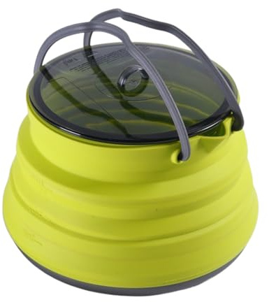 Camping Tea Kettle | Foldable Silicon Coffee Pot | 1.5L Large Capacity Open Fire Boiling Water Cookware Kitchen Gadget for Hiking Outdoor Traveling Picnic