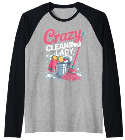 Cleaning Lady Housekeeping Cleaning Lover Housekeeper Raglan Baseball Tee