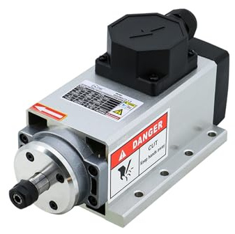 YVAAASIYC Motore mandrino raffreddato ad Aria ER11 da 110/V a 220/V, 1,5 kW, Quadrato, for fresatura, Incisione CNC, Lavorazione del Legno(Termianl No Collect,110V)