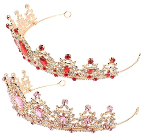 COLLBATH 2 Pièces Bande de cheveux des enfants couronnes et diadèmes de petite fille coiffure d'anniversaire pour filles Stravail de cheveux embelli couronne pour bébé alliage