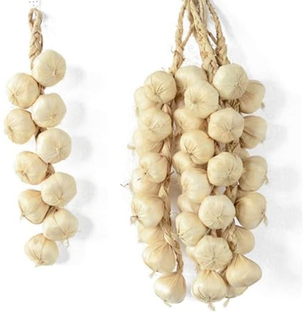FuyoSegen Lot de 5 guirlandes d'ail artificiel réalistes pour décoration murale de cuisine, accessoires de légumes à suspendre pour la maison, le festival des récoltes, la photographie, la décoration