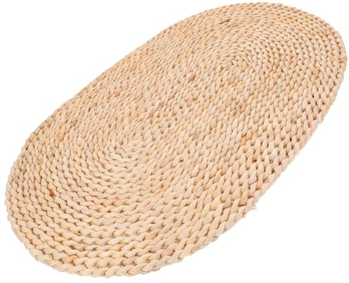 Tovaglietta Intrecciata a Forma Allungata Rustica 30x45 Cm | Stile Naturale Decorativo, Superficie Antiscivolo e Resistente al Calore, Colore Cachi per Tavola di Casa