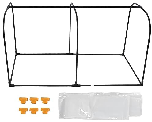 Kit di riscaldamento invernale con pellicola per serra in plastica trasparente con robusti cerchi Facile installazione Copertura per piante da giardino per balcone 100x50x55 cm