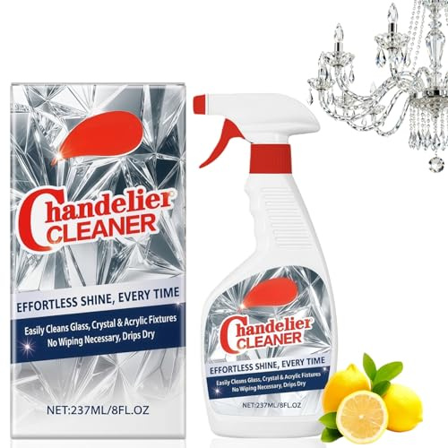 Chandelier Cleaner Drip Dry Spray,No Wipe Glass Cleaner Spray for Crystal Chandelier & Multi-Surface Cleaning,Gentle Formula,No Wipe Dust Remover for Chan/delier,Drip & Dry Chan/delier Cleaning Spray