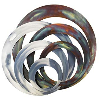 KunstLoft Wanddeko Metall | 100% HANDGEFERTIGT | 86x76x6,5cm | Wandbild Metall 'Reflections' | Abstrakte Skulpturen | Braun Kupfer | Wandskulptur | Metalldeko Wand Wohnzimmer