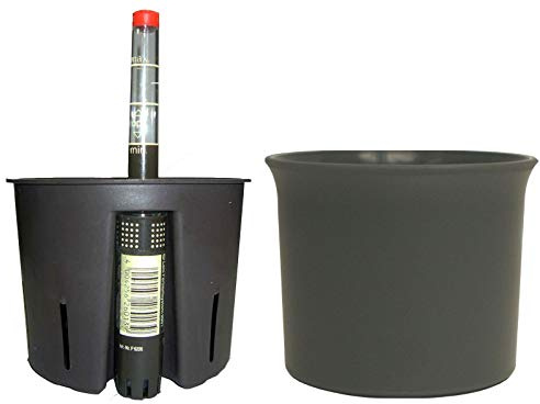happy nature Set3 Hydro Blumentopf Atlas anthrazit 18/19 + Kulturtopf + Wasserstandsanzeiger Ø 21,0 cm H 20,0 cm