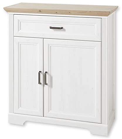 Stella Trading JASMIN Schuhschrank in Pinie hell, Artisan Eiche Optik - Landhausstil Schuhregal mit viel Stauraum für Ihre Schuhe - 93 x 102 x 41 cm (B/H/T)