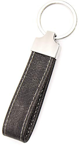 Tidero Schlüsselanhänger Leder Oslo | Geschenk Weihnachten Jahrestag Geburtstag Männer Frauen | 100% Handmade in Germany - Grau Retro