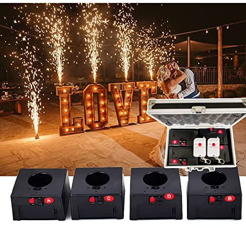 LMBXAIP SystèMe De TéLéCommande sans Fil à 4 Canaux, RéCepteur Pyrotechnique à Froid, Machine à Feux d'artifice à Fontaine D'éTincelles, pour ScèNe De Mariage / 4 PièCes