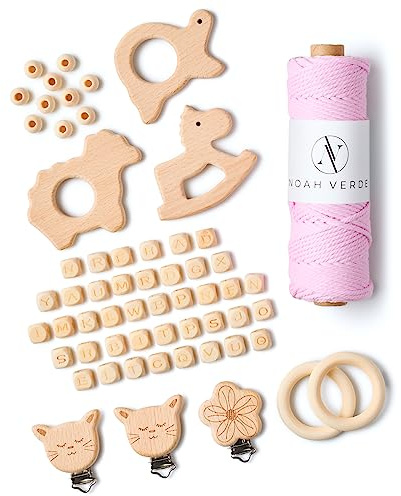 NOAH VERDE Makramee-Set Rosa, Makramee Garn 3mm, 100% Baumwolle, pastell