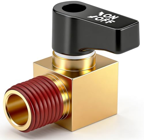Aienxn Air Compressor Ball Valve, Ball Type Drain Valve with 1PCS Waterproof Tape, 1/4 NPT Male x NPT Female Air Compressor Accessories for Air Compressor Q-007-1