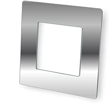 Double & Single Light Switch Surround Acrylic Finger Plate Panel Socket Multiple Colours (Single, Silver Mirror)