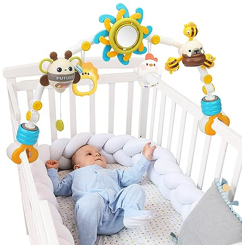 caterbee Barra de Juguetes para Saltador de bebé. Juguetes para Cochecito en Arco para niños pequeños. (Blue)