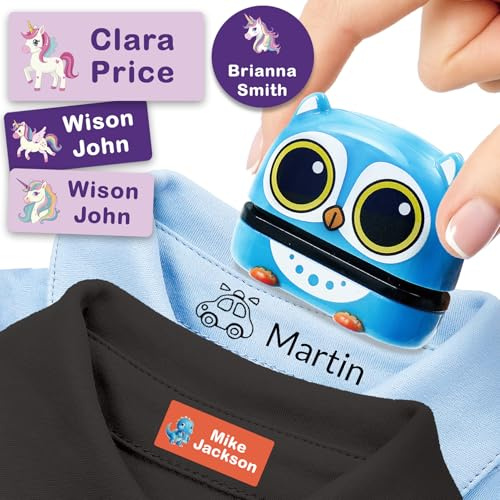 The Name Stamp Namensstempel Kinder Textil,152 Namensschilder für Kleidung,Textilstempel Waschmaschinenfest,Namensstempel für Kleidung,Kleiderstempel Kinder Textil Wasserfest,Stempel Personalisiert