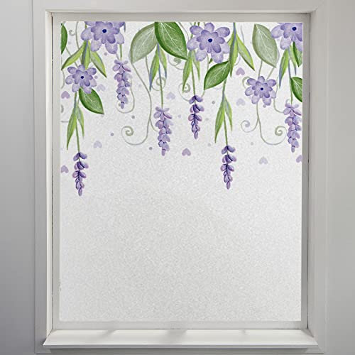 Fensterfolie Lavendel Gras Grün Sichtschutzfolie Fenster Klebstofffrei Fensterfolie Blickdicht Milchglasfolie Selbstklebend Fenster Fensterfolie Selbsthaftend Folie Fenster Sichtschutz 45x200cm
