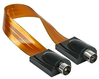 Good Connections SAT TV Antennenkabel Tür-/Fensterdurchführung, extrem flach - IEC-/Koax-Stecker an Buchse - Gesamtlänge 26cm, Flexible Länge 17cm