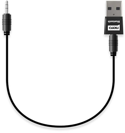 Nero Bluetooth 5.0 Audio Empfänger | HiFi & Stereoanlage kabellos Machen | Receiver mit 3,5 mm Klinke & USB Dongle | 48 cm Audiokabel | Keine Batterie, automatischer Start