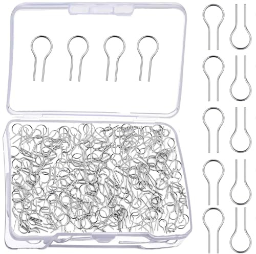 200 Pieces High Temperature Nichrome Wire Jump Rings, Nichrome High Temp Fusing Wire, R Hanger Hooks for Ceramic Ornaments, Glass Projects, 24 Gauge with a Plastic Storage Box (200)