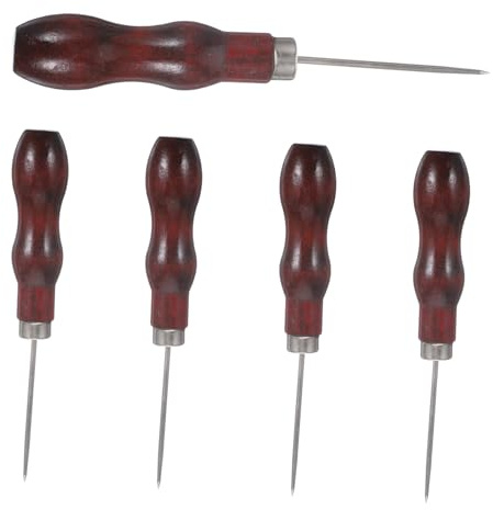 STOBOK 5pezzi Punteruoli Per Cucito Strumenti Per Lavorare Cuoio e Riparazioni Di Tessuti Per Progetti Fai Te e Accessori Per Cucito Manuale