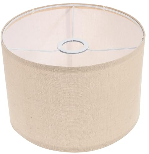 Ciieeo Lampenschirm Natur Leinen Abnehmbar Für Tischlampe Und Stehlampe E27 Tischlampenschirm Für Schlafzimmer Wohnzimmer Büro 10.24 Zoll / 26.00 Cm 1 Stück