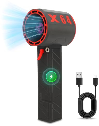 Bewinner X64 Großes Jet Trockengebläse 1400 G Schub – 8000 MAh Heftiger Turboventilator mit 11 Flügeln und 64 Mm Kanal, Universelles Luftgebläse für Autotrockner, Schneeräumung