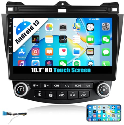 UNITOPSCI Android 13 Car Radio Stereo for Honda Accord 2003 2004 2005 2006 2007 GPS Navigation Head Unit 10.1 Inch HD Touch Screen Bluetooth WiFi FM/RDS Mirror Link SWC + Backup Camera