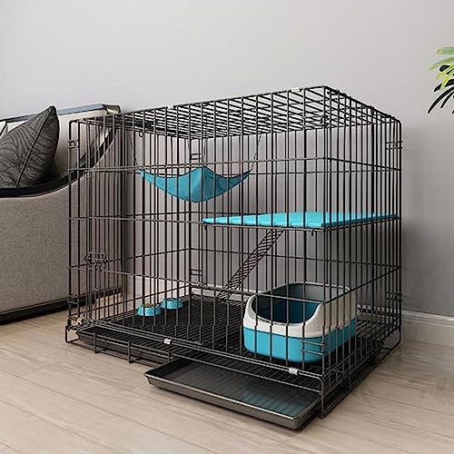 Jaula Gatos Grande Bandeja, Jaula for Perros for Interiores, Exteriores Cat Villa Cat House Gabinete De Gato Gabinete Parque De Juegos for Gatos De Casa for Mascotas(Black,60 * 40 * 50cm)