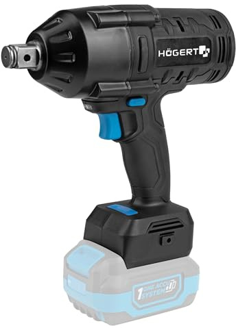 Högert Technik Akku-Schlagschrauber 18V OneAccuSystem, bürstenloser Motor, 1000 Nm, 1300 Nm Losbrechmoment, 3/4 Vierkant, LED, 3 Stufen, Thermoschutz, Metallgetriebe, ohne Akku