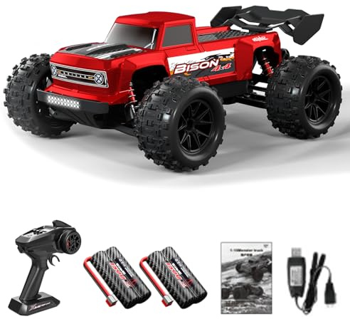 Hylukon 1:16 Scales Remote Control Cars, 36KM/H RC Crawler 2.4G 4WD All Terrain Off-road Vehicle with LED Light, High Speed RC Truck RC Climbing Car Gift Toy for Adult