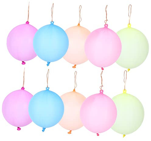 HOOTNEE Latex Punch Balloons with Rubber Band Handles 30pcs Kids Party Toys Festival Decorations Birthday Party Favors Random Color