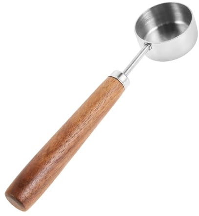 Generico Cucchiaino Per Caffè Espresso in Acciaio Inossidabile, Cucchiaio Da Caffè Da 15 Ml Cucchiaino Da Tè Cucchiaio Per Latte in Polvere Dosatore Per Zucchero Manico in Legno