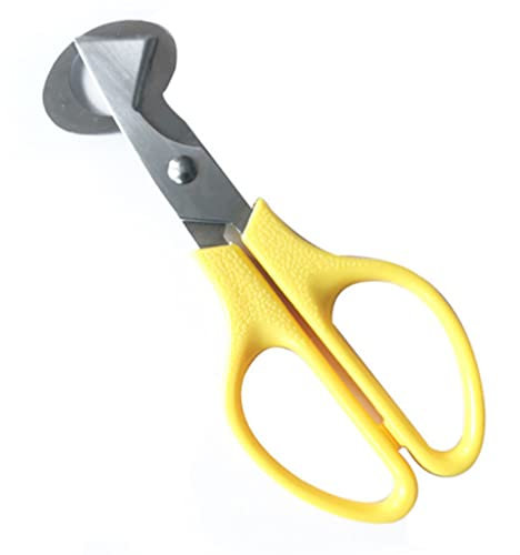 Stainless Steel Quail Egg Cutter Scissors Pigeon Bird Quail Egg Cutter Opener Cracker Kitchen Clipper Tool (Yellow)