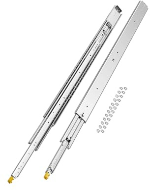 VEVOR 1 Paio di Guide per Cassetti a Estensione Completa, Capacità di Carico 226,8 kg, Guide per Cassetti con Bloccaggio, Cuscinetti a Sfera con Guida Scorrevole, 1248 x 76 x 19,5 mm