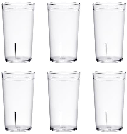 Lot de 6 verres à jus incassables en plastique incassable pour le lait, champagne, bière, bar de cuisine, fête