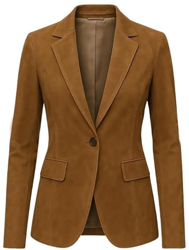 Chaqueta de ante de cuero para mujer de AAOutfitz, 3XL
