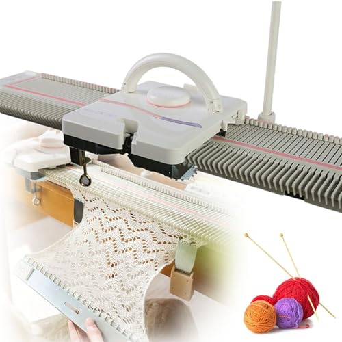 ylpddmm Strickmaschine, LK150 6,5 mm Mittelspur 150 Stiche,Nadel-Home-Smart-Loom-Set, Smart Weaving Tragbarer Kunststoff Heimwerker-Strickmaschinen-Webstuhl-Kit mit Zubehör für Erwachsene und Kinder