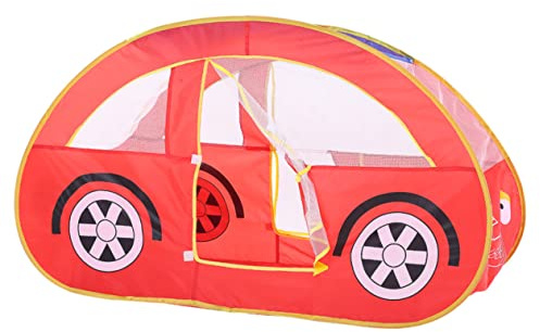 TOYANDONA Spielzelt Auto Rot Faltbares Indoor Zelt mit Großem Innenraum Einfach Aufbaubar für Jahre Kreatives Spielhaus und Ball Pool Pop Up Zelt