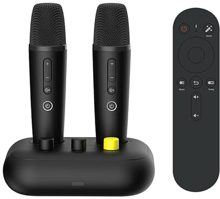 Puremic K3 Karaoke Machine with 2 Mics,Millions of Free Songs (English/Spanish/Tagalog/Chinese/French/Portuguese/Italian/Korean/Vietnamese...) Home Karaoke System for TV & Projector