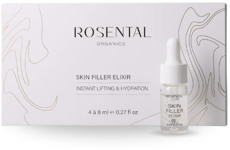 Rosental Organics Skin Filler Elixir - Anti-Aging Gesichtsserum mit 3D-Wirkstoffnetz, Hyaluron & Q10 - Für Hydration & Faltenreduktion - Glättend, Regenerierend, Straffend, Vegan - 4x8ml
