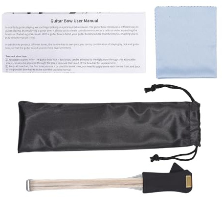 Headerbs Aluminum Alloy Guitar Bow with Built-in Pick, Versatile Bowing and Plucking Accessory for Acoustic Stringed Instruments