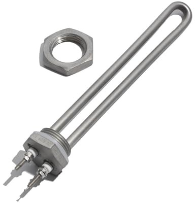 1-Zoll-Niederspannungs-Gleichstrom-Solar-Tauchheizkörper-Heizelement (12 V/24 V/48 V) Mit Mutter, 200 Mm Länge, 300 W/600 W, Edelstahl 304(DC 48V,300W)