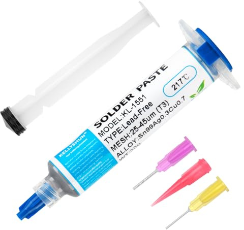 KELLYSHUN Sn99/Ag0.3/Cu0.7 Solder Paste, 10ML Syringe No-Clean Lead-Free Solder Paste, 217°C Melting Point High-Temperature Solder Paste