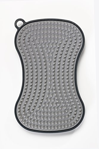 Kochblume Scrubby | Reinigungsschwamm aus Silikon | Premium-Silikon | Hitzebeständig | Spülmaschinenfest | Für leichte und hartnäckige Verschmutzung | Farbe: anthrazit/grau