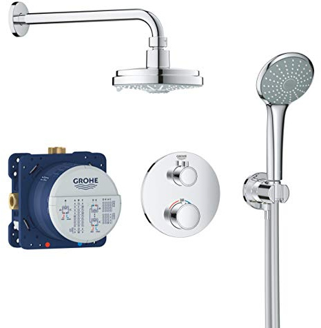 GROHE Grohtherm | Duschsystem Unterputz mit Rainshower Cosmopolitan 160 | Chrom | 34735000