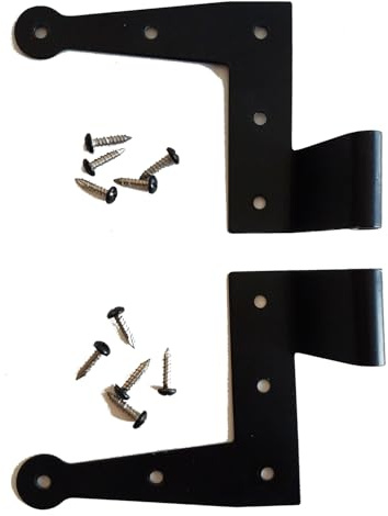 Pair of Heavy Duty Stainless Shutter L-Hinges (3 1/2 Offset)