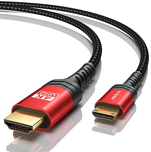 JSAUX Mini HDMI auf HDMI Kabel 2M, [Mini HDMI] High Speed 18Gbps HDMI 2.0 | [4K@60Hz 2K@120Hz]Support 3D, HDR, ARC, Bi-Directional, Kompatibel mit Kamera, Laptop, Projector, HDTV, Monitor, Raspberry Pi