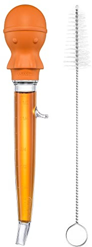 U-Taste Vinklad Stekspruta Stor Tritan Kalkonfettpipett (1,5 OZ, Orange)