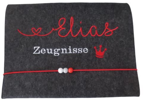 Zeugnismappe Wollfilz Mappe Zeugnisse DIN A4 Grundschule SchuleKrone