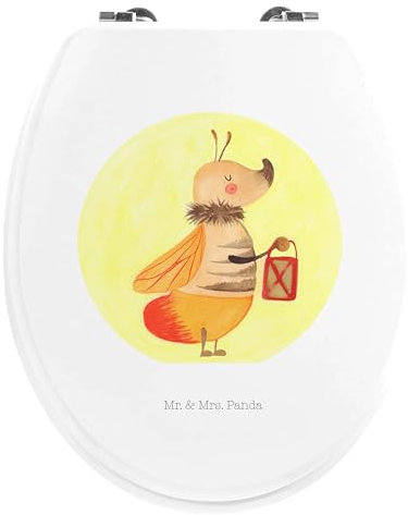 Mr. & Mrs. Panda Motiv WC Sitz Glühwürmchen - Geschenk, Tiermotive, lustige Sprüche, Toilettendeckel, Tiere, Gute Laune, Klodeckel, WC-Sitz, Falter,