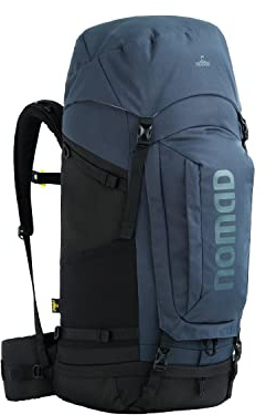 NOMAD® Batura Premium 55 Liter Backpack Blau | Premium Rucksack für Herren & Damen | Wandern - Trekkingrucksack inkl. Flugtasche/Hülle